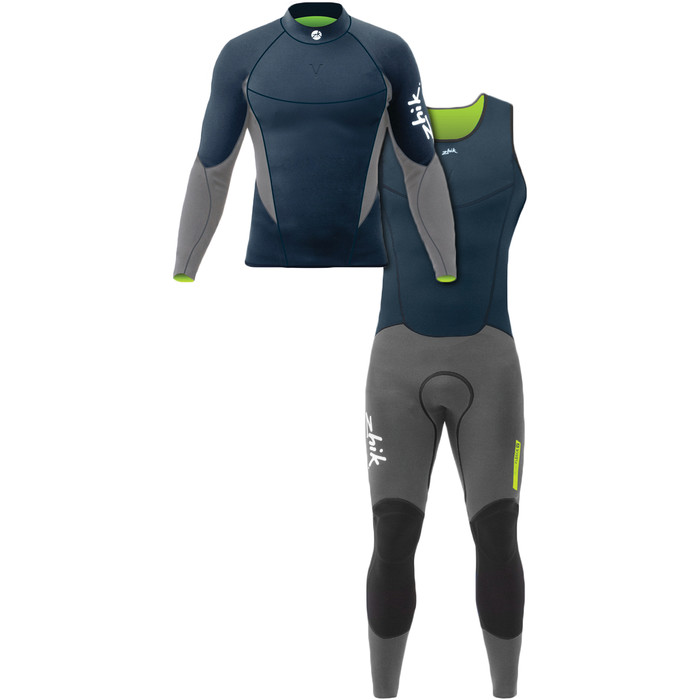 Zhik Mens Superwarm V Neoprene Top & Zhik Superwarm V Skiff Long John  Wetsuit Combi-Set Navy